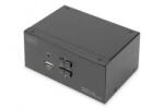 Assmann Assmann-DIGITUS KVM kapcsoló, 2 portos, dupla kijelzős, 4K, DisplayPort - DS-12862 (DS-12862)