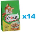 Kitekat pachet hrana uscata pisica, pui si legume 14x300g