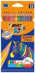 BIC Színes ceruza BIC Kids Evolution hatszögletű hajlékony csíkos környezetbarát 12 db/készlet (88911)