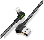Mcdodo adatkábel, usb - lightning, 2.4a, 120cm, 90 fokos, led jelzés, fekete, kompatibilis: Apple IPAD 2 / iPhone 5 / iPhone 5C (INN-039527)