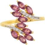  Arannyal Bevont Ezüst Gyűrű - Rhodolit Gránát és Fehér Topáz - pepita - 66 310 Ft