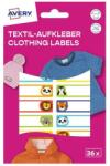 AVERY ETVET36A iskolai kézzel írható 45x13 mm 36 db állatos textil öntapadós címke (ETVET36A) - pcx