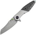 Kansept Mistaken Damascus Beadblasted Titanium and Twill Carbon Fiber Handle K1053D1
