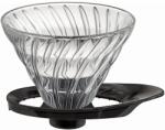 Hario Dripper din Sticlă V60-02 - Negru (VDGR-02B) Pahar