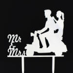  7683 5 Esküvői tortadísz fehér - esküvői és kerti parti dekorációhoz