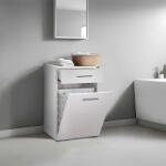 Adore Dulap Baie cu cos de rufe Adore Diamond Mini, sertar, Alb Lucios, 52x83x38 cm (ADR-611-PP-1)