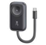 USAMS vésztöltő (1200mAh, 2.5W, gyorstöltő, MagSafe, Apple Watch töltő, LED jelzés + fix Type-C kábel) SÖTÉTSZÜRKE (CD245SBWXC01)