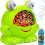 Teddies Mașină de făcut baloane broască 11x13cm pe baterii + soluție (TD00861654) Tub balon de sapun