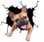 Original Deals Barna francia bulldog kutya díszítő matrica, otthonra vagy autóra, prémium öntapadó, 30 x 30 cm, eredeti ajánlatok (22AGL1109)