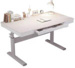  Állítható magasságú íróasztal fiókkal, fehér, 120x60 cm PRG-221