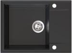 SINK Quality Quality Sink55 gránit mosogató, 620x460x215 mm + króm szifon, fekete, SKQ-SINK. C. 1KKO. X (SKQ-SINK.C.1KKO.X)