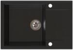 SINK Quality Quality Sink55 mosogató, gránit mosogató 680x460x215 mm + króm szifon, fekete, arany pöttyökkel, SKQ-SINK. L. 1KDO. X (SKQ-SINK.L.1KDO.X)