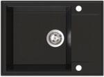 SINK Quality Quality Sink55 gránit mosogató, 620x460x215 mm + króm szifon, fekete, arany pöttyökkel, SKQ-SINK. L. 1KKO. X (SKQ-SINK.L.1KKO.X)