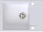 SINK Quality Quality Sink55 gránit mosogató, 620x460x215 mm + króm szifon, fehér, SKQ-SINK. W. 1KKO. X (SKQ-SINK.W.1KKO.X)
