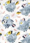  Mintás textil pelenka 1db-os - szürke madarak