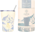 Estia Home Art Cană de Cafea Save The Aegean Pahar Termos Reciclabil din Oțel Inoxidabil Fără BPA 350 ml Alpine Essence cu Pai 01-23010 (01-23010)
