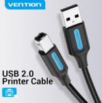 Vention KÁBEL USB-A 2.0/M - USB-B/M, 0.5m, (PVC, fekete, nyomtatókábel, printerkábel), Vention