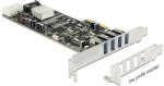 Delock PCI Express x4 Kártya 4 x Külső USB 3.0 Quad Channel