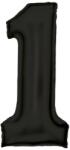  Fekete Lustre Black 1-es szám fólia lufi 86 cm (DPA9917303) - sandori