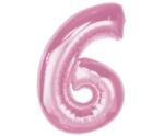  Rózsaszín 6-os Light Pink szám fólia lufi 92 cm (MLG195637) - sandori