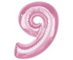  Rózsaszín 9-es Light Pink szám fólia lufi 92 cm (MLG195668) - sandori