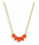  Victoria Arany színű piros gyöngyös nyaklánc (VBNACA63745) - sandori