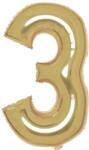  Arany White Gold 3-as szám fólia lufi 87 cm (DPA9915181) - sandori