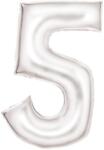  Fehér Lustre White 5-ös szám fólia lufi 86 cm (DPA9917297) - sandori