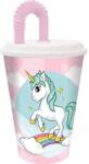  Unikornis Range szívószálas pohár, műanyag 430 ml (STF08041) - sandori