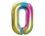  Szivárvány Rainbow 0-ás szám fólia lufi 85 cm (MLG120257) - sandori
