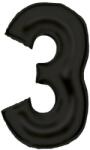  Fekete Lustre Black 3-as szám fólia lufi 86 cm (DPA9917305) - sandori