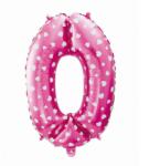  Rózsaszín Pink with Hearts 0-ás szám fólia lufi 61 cm (MLG105827) - sandori