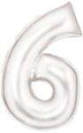  Fehér Lustre White 6-os szám fólia lufi 86 cm (DPA9917298)
