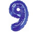  Kék Blue 9-es mini szám fólia lufi 35 cm (MLG633808) - sandori