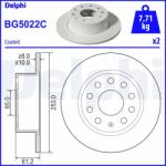 DELPHI Tarcza Hamulcowa Tyl (bg5022c)