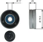 GATES Vratná/vodiaca kladka rebrovaného klinového remeňa GATES T38059 (T38059)