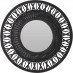 Koopman Dekoratív tükör, Koopman, üveg/bambusz, 56 x 56 cm, fekete (GDKP435001290-140)