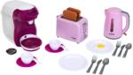 Klein 9597 Bosch Set mic dejun I Set accesorii de bucatarie roz cu prajitor de paine, aparat de cafea si ceainic I cu vesela, tacamuri si oua fals I Jucarii pentru copii de la 3 ani (9597) Bucatarie copii