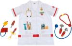 Klein 4312 Costum de doctor I Marime unica Palton de doctor I Incl. tensiometru, stetoscop, seringa si multe altele I Lungime aprox. 55 cm I Jucarie pentru copii de la 3 la aproximativ 6 ani (4312)