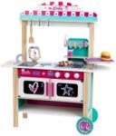 Klein 7329 Barbie Bucatarie din lemn, restaurant bistro, lemn (MDF) I cu gratar, cuptor si frigider I incl. Accesorii de bucatarie pentru copii I Dimensiuni: 94 cm x 32 cm x 106 cm I Jucarii pentru copii de Bucatarie copii