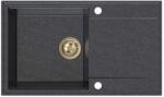 SINK Quality Quality Sink55 mosogató, gránit konyhai mosogató 780x460x215 mm + arany szifon, fekete pettyes, SKQ-SINK. B. 1KDOL. XG (SKQ-SINK.B.1KDOL.XG)