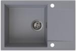SINK Quality Quality Sink55 mosogató, gránit konyhai mosogató 680x460x215 mm + grafit szifon, szürke, SKQ-SINK. D. 1KDO. XB (SKQ-SINK.D.1KDO.XB)