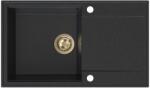 SINK Quality Quality Sink55 mosogató, gránit konyhai mosogató 780x460x215 mm + arany szifon, grafit, SKQ-SINK. G. 1KDOL. XG (SKQ-SINK.G.1KDOL.XG)