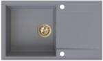 SINK Quality Quality Sink55 gránit mosogató, 780x460x215 mm + arany szifon, szürke, SKQ-SINK. D. 1KDOL. XG (SKQ-SINK.D.1KDOL.XG)