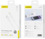 FONENG XS01 USB kábel, USB-C - Lightning, (1méter 27W), fehér (Gyorstöltő)
