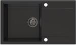 SINK Quality Quality Sink55 mosogató, gránit konyhai mosogató 780x460x215 mm + grafit szifon, fekete, SKQ-SINK. C. 1KDOL. XB (SKQ-SINK.C.1KDOL.XB)