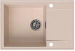 SINK Quality Quality Sink55 gránit mosogató, 680x460x215 mm + grafit szifon, bézs, SKQ-SINK. P. 1KDO. XB (SKQ-SINK.P.1KDO.XB)