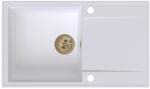 SINK Quality Quality Sink55 gránit mosogató, 780x460x215 mm + arany szifon, fehér, SKQ-SINK. W. 1KDOL. XG (SKQ-SINK.W.1KDOL.XG)