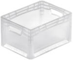 Bekuplast Lightline Euro láda, 400x300x220 mm alja és oldala zárt nyitott markolat, Átlátszó (2245_000314_998001L)