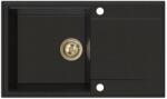 SINK Quality Quality Sink55 gránit mosogató, 780x460x215 mm + arany szifon, fekete, arany pöttyökkel, SKQ-SINK. L. 1KDOL. XG (SKQ-SINK.L.1KDOL.XG)